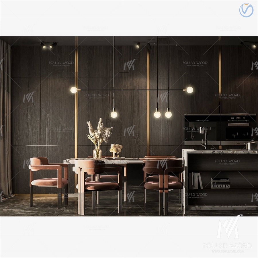 Modern Nakajima Dining Chair 3d model